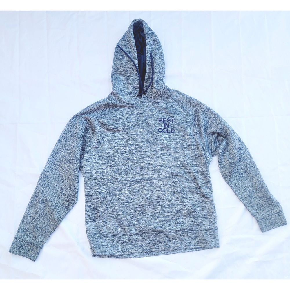 Sport-Tek Hoodie Mens Medium Blue Heathered Best In Cold Raglan Sweatshirt H35
